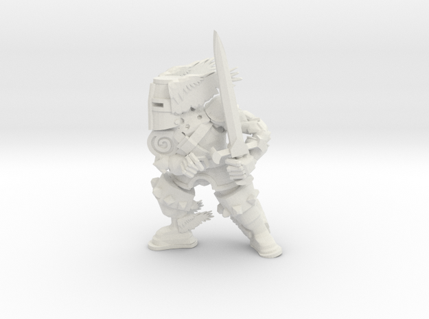 Winged Knight in White Natural Versatile Plastic