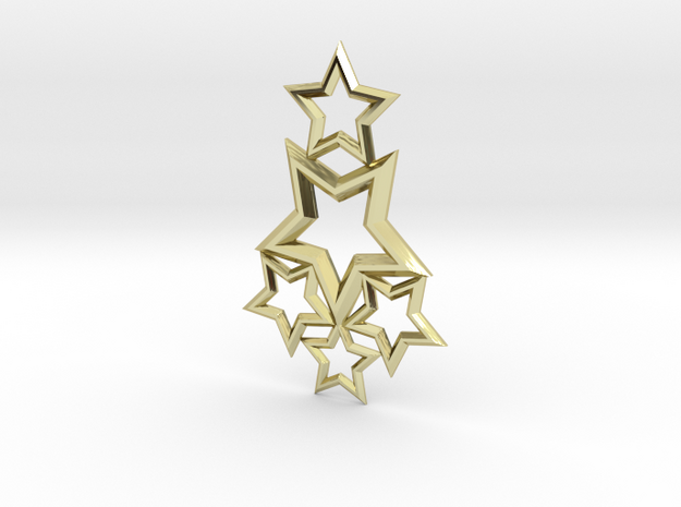 Stars Pendant in 18k Gold Plated Brass