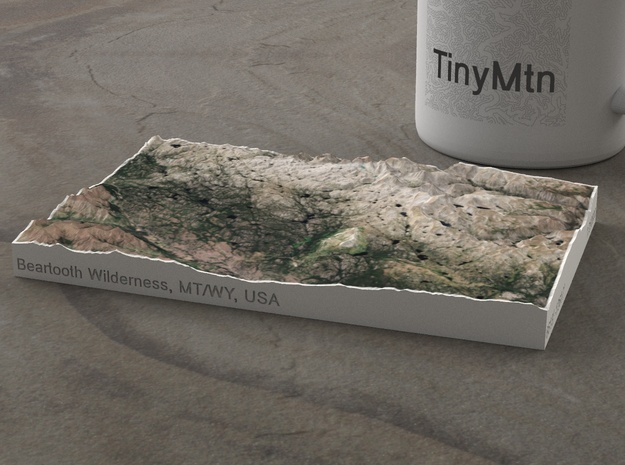 Beartooth Mtns, Montana/Wyoming, USA, 1:250000 in Natural Full Color Sandstone