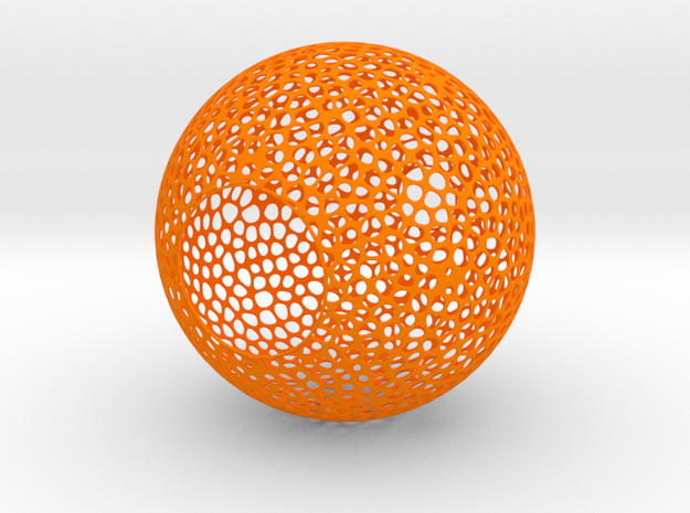 Lampshade (Sphere Vero 3) in Orange Processed Versatile Plastic