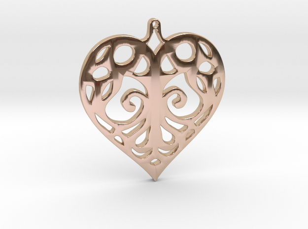 Heart Pendant Tiffanys Enchant Style in 14k Rose Gold