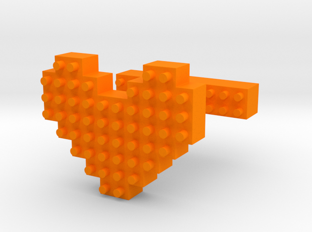 SCULP® Heart Cufflinks in Orange Processed Versatile Plastic
