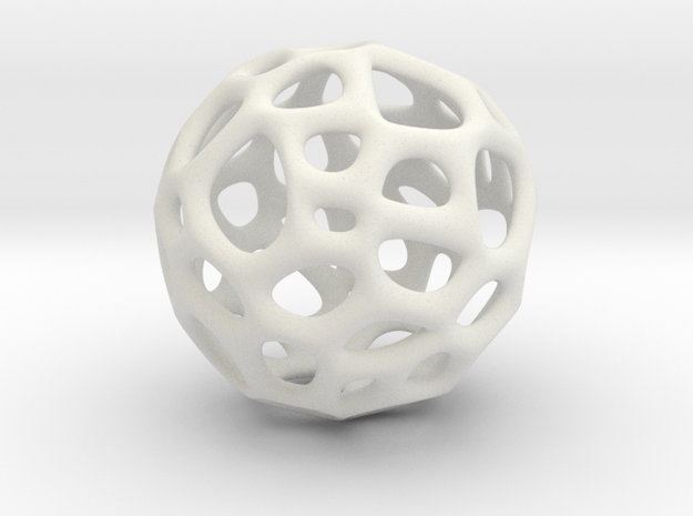 Sphere Voronoi V6 - 1 Inch - 20 Degree in White Natural Versatile Plastic