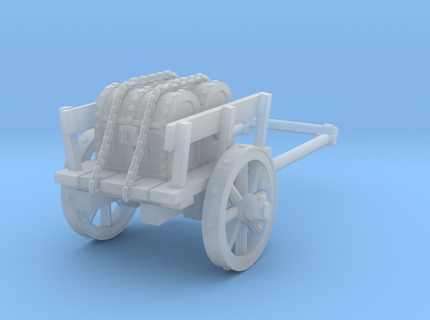2-wheel cart with chests, 28mm in Smooth Fine Detail Plastic
