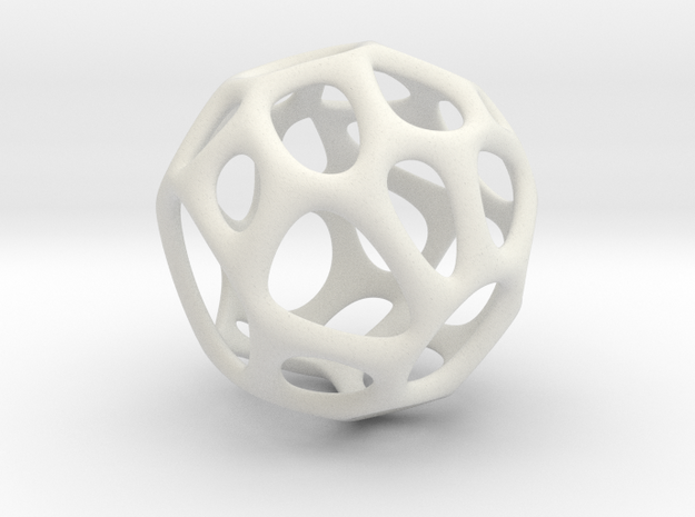 Sphere Voronoi V6 - 1 Inch - 28 Degree in White Natural Versatile Plastic