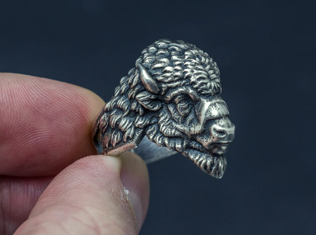 Bison Head Ring