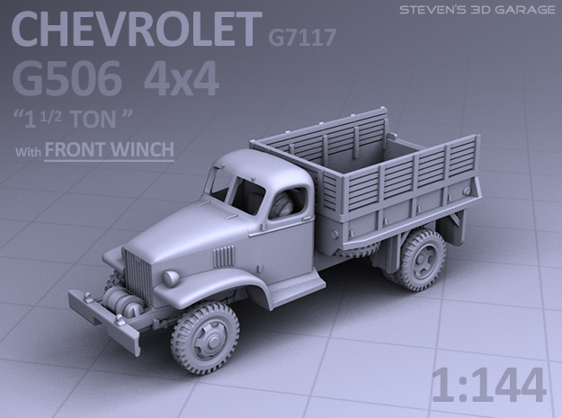 1/144 - Chevrolet G506 4x4 Truck (front-winch) in Smooth Fine Detail Plastic
