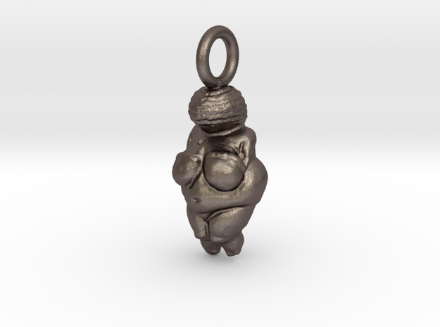 The_Venus_of_Willendorf_Pendant_B in Polished Bronzed-Silver Steel