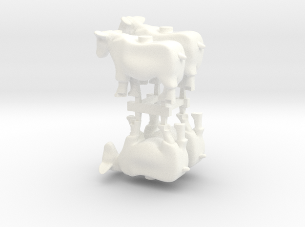 4 x Sheep in White Processed Versatile Plastic