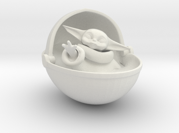Baby Yoda Ornament in White Natural Versatile Plastic