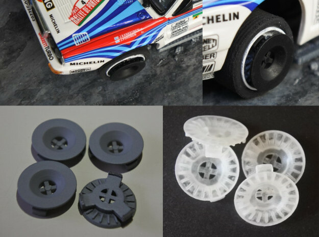 Brake fans for Lancia Delta HF Integrale x4 in Clear Ultra Fine Detail Plastic