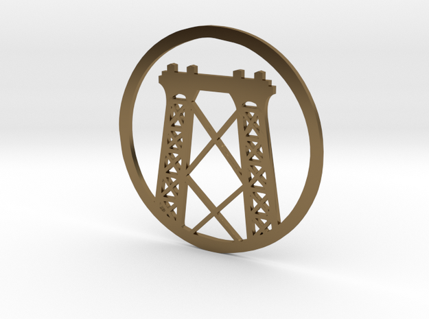 Williamsburg Bridge pendant in Polished Bronze