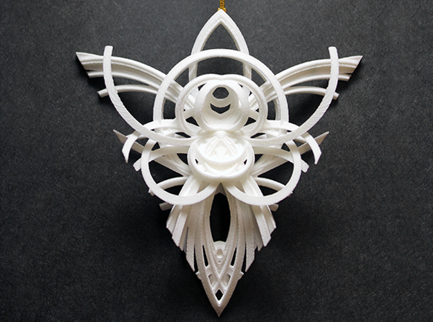 Angel Ornament 3 in White Natural Versatile Plastic