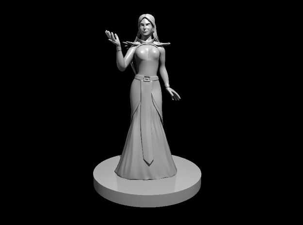 Human Female Mage with Raven Dress in Tan Fine Detail Plastic