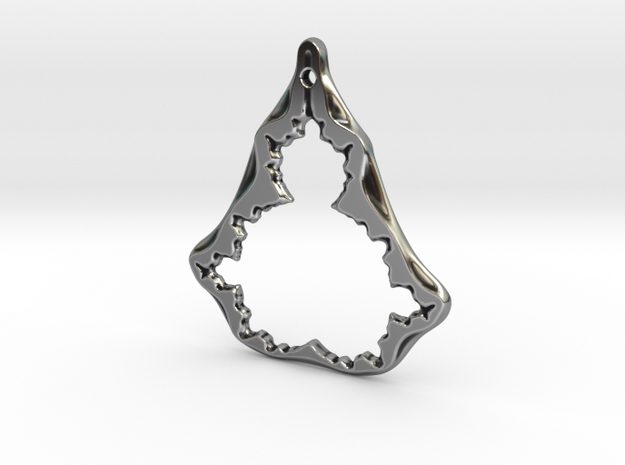 Fractal Mandelbrot set (pendant) in Antique Silver: Small