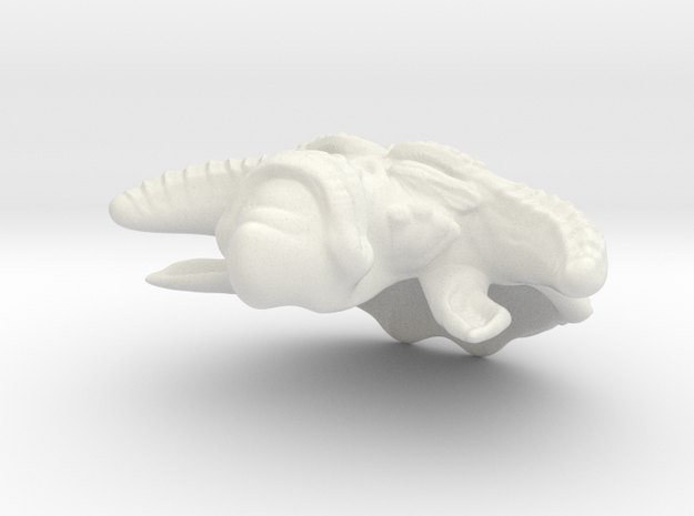 Alien-horns in White Natural Versatile Plastic