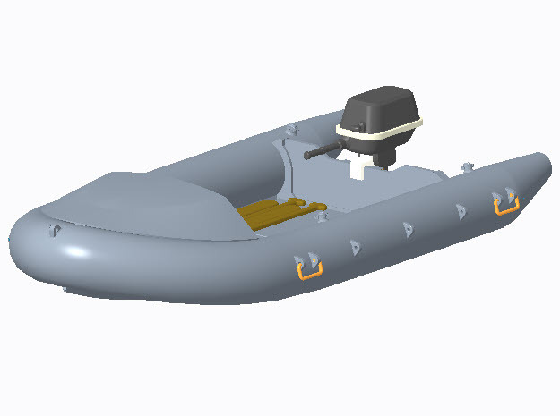 Schlauchboot Typ-B in 1:45 in Tan Fine Detail Plastic