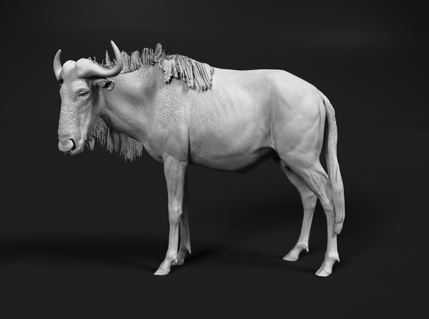 Blue Wildebeest 1:35 Standing Male in White Natural Versatile Plastic