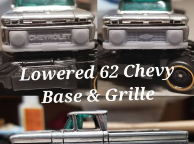 62 Chevy Lowered base and Grille Swap - Hot Wheels in Tan Fine Detail Plastic