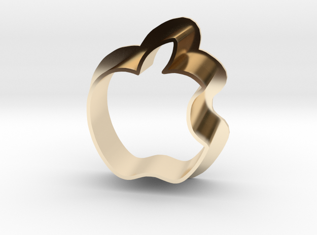 Apple Logo with bite in 14K Yellow Gold