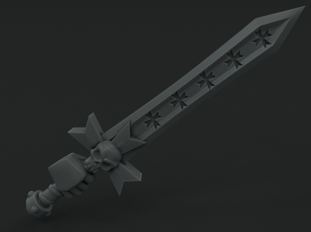 10-20x Templar Crusader Long Swords in Tan Fine Detail Plastic: Medium