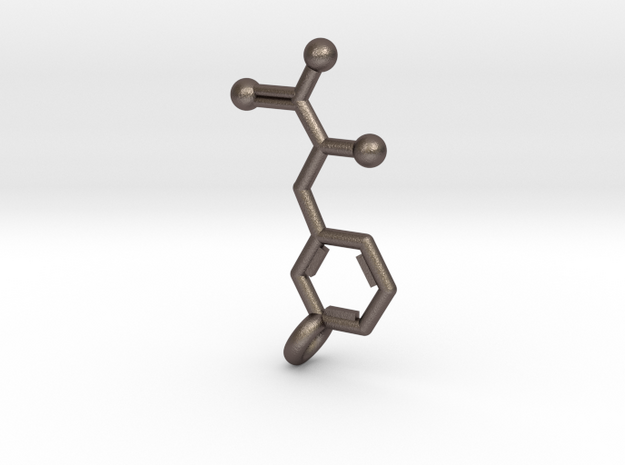 Phenylalanine Molecule in Polished Bronzed-Silver Steel