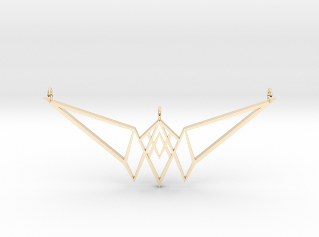 Inner Diamond Pendant v1.1 in 14k Gold Plated Brass