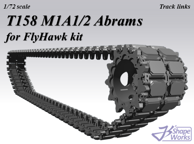1/72 M1 Abrams T158 track in Tan Fine Detail Plastic