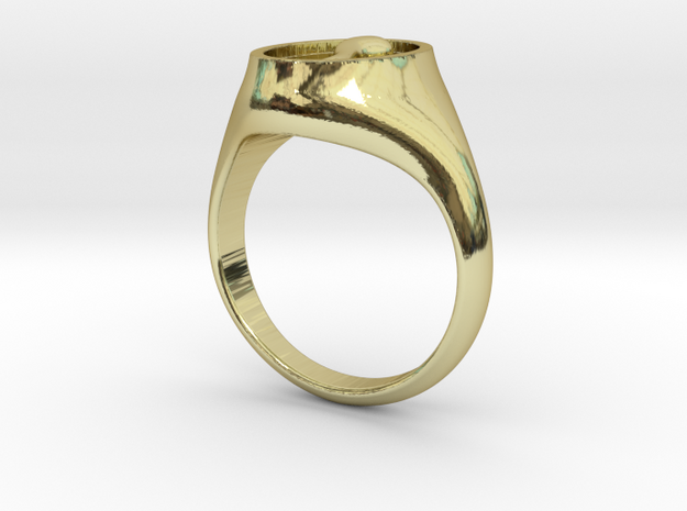 Horn Italia Signet Ring in 18k Gold Plated Brass