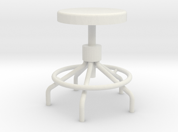1:24 Sputnick stool in White Natural Versatile Plastic