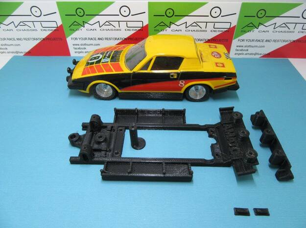 Chassis for Scalextric Triumph TR7 in White Natural Versatile Plastic