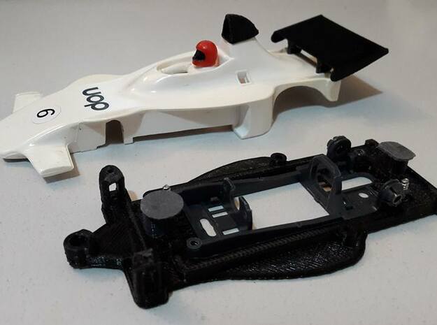 Chassis for Scalextric UOP Shadow in White Natural Versatile Plastic