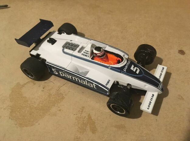Chassis for Scalextric Brabham BT49  (F1) in White Natural Versatile Plastic