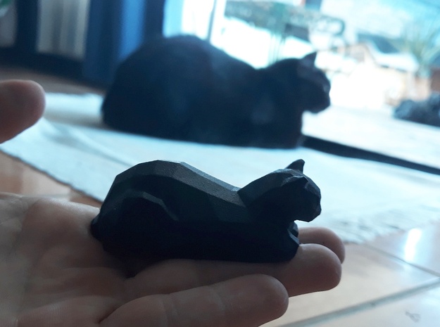 Cat Meditation Sphinx Pose in Black PA12