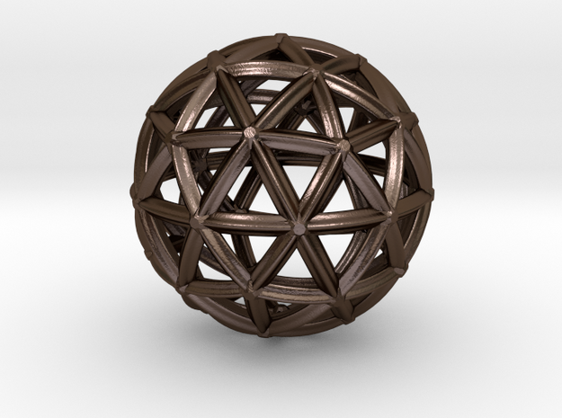 Polyhedron (rounded cross) 40 mm  PH80-RC40A in Polished Bronze Steel