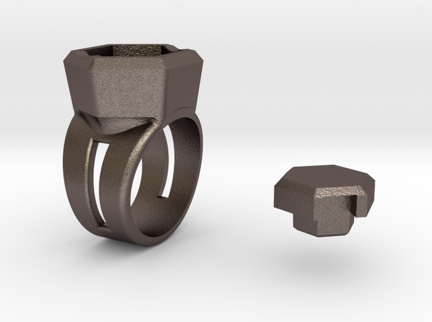Climbing bolt ring in Polished Bronzed-Silver Steel