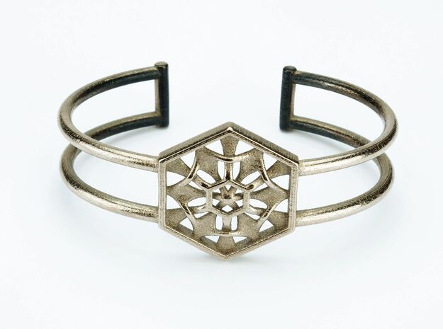 Hexagon bracelet in Polished Nickel Steel