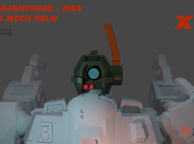 MK2 - Battle Mech Helm x1 in Tan Fine Detail Plastic