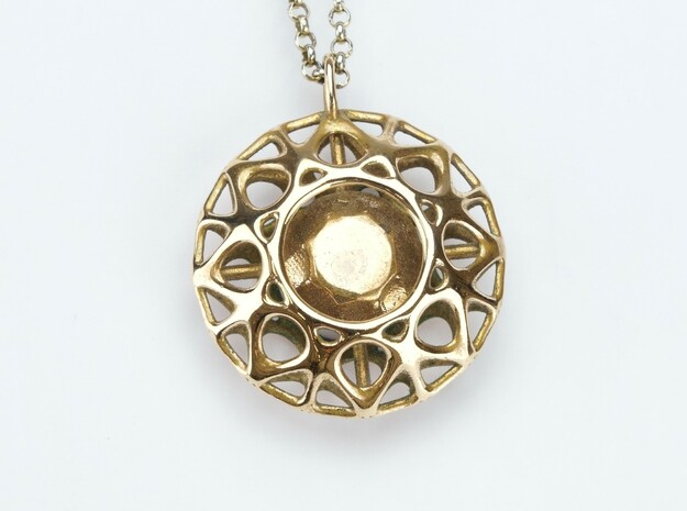 Brilliant diamond pendant in Polished Bronze
