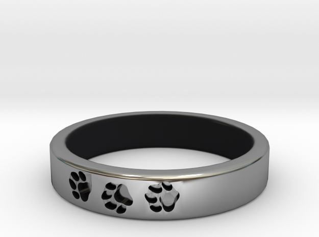 Paw Print Ring (Size 7) in Antique Silver