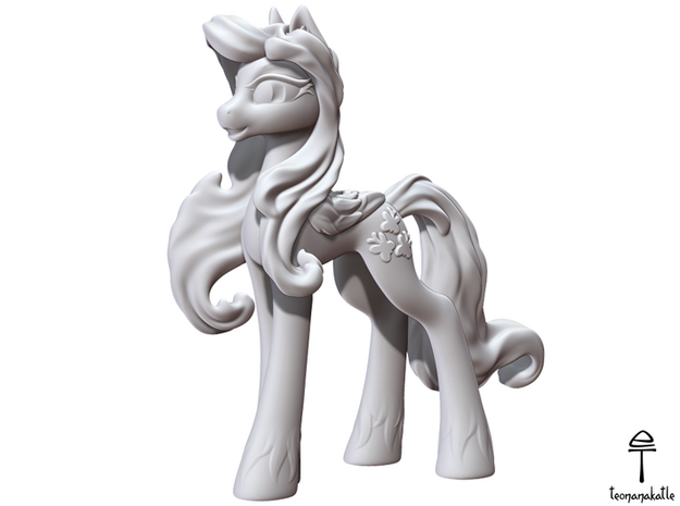 Fluttershy My Little Pony (Plastic, 7.9 cm tall) in White Natural Versatile Plastic