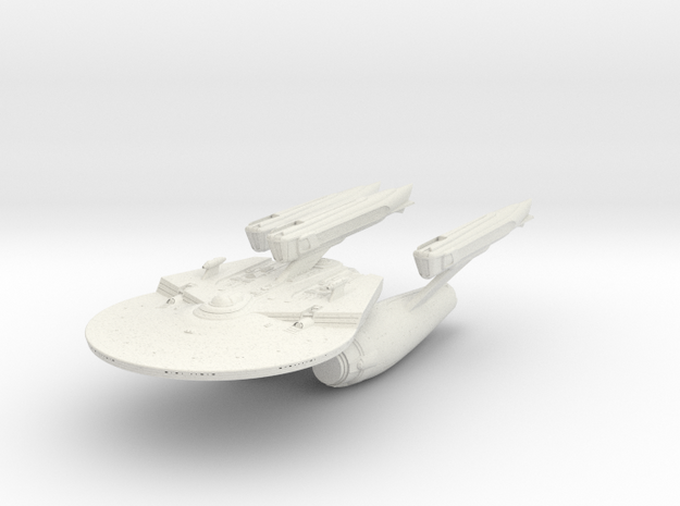 Federation Dreadnought Class Refit BattleShip v2  in White Natural Versatile Plastic