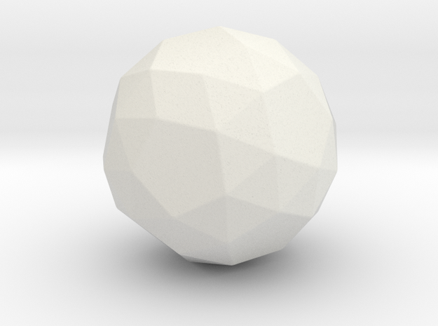 Snub Cube (dextro) - 1 Inch - Rounded V1 in White Natural Versatile Plastic