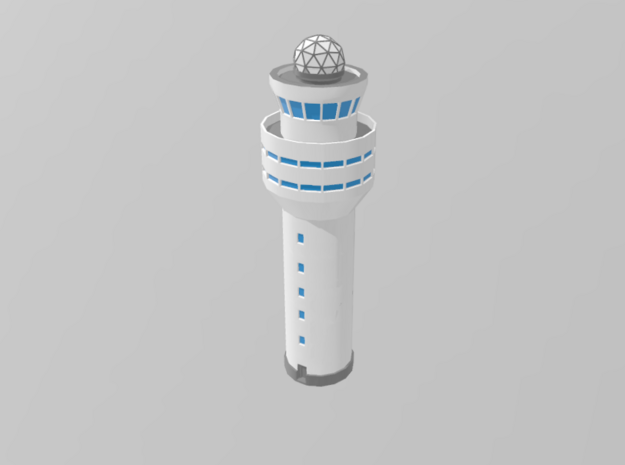 Generic Round ATC Tower 1/200 in White Natural Versatile Plastic