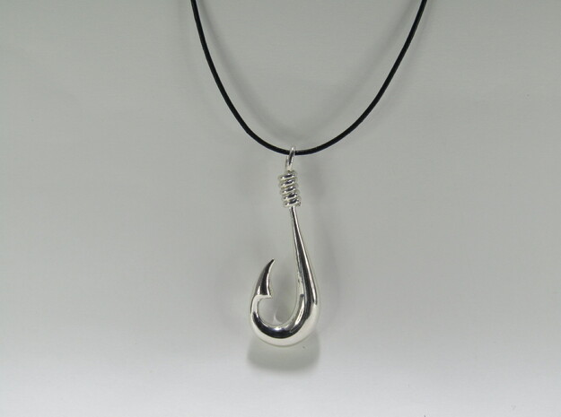Pendant_Fish hook in Antique Silver