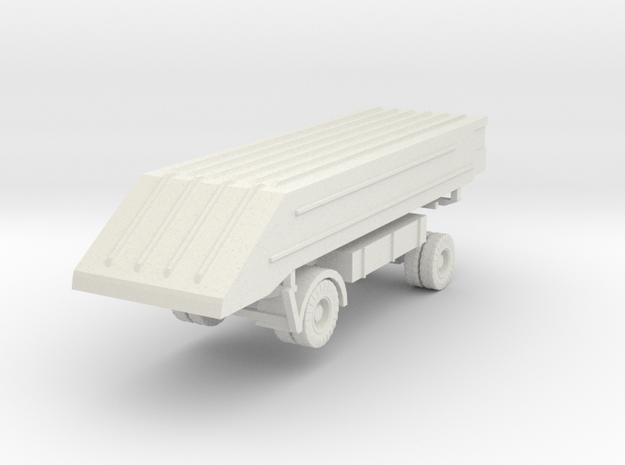 1/100 German trailer for Pontoons in White Natural Versatile Plastic