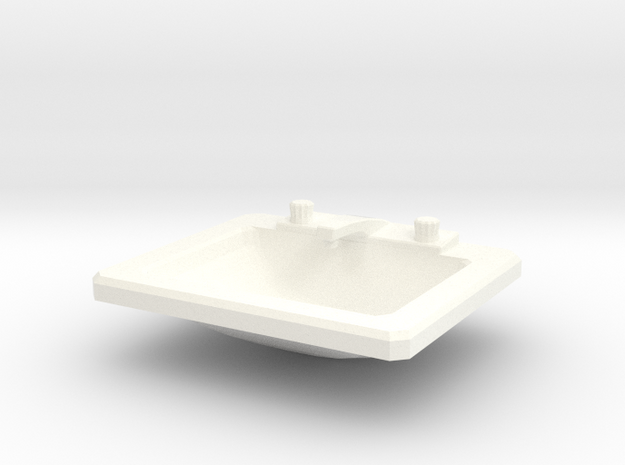 Miniature Dollhouse Drop-in Bathroom Sink in White Processed Versatile Plastic: 1:24