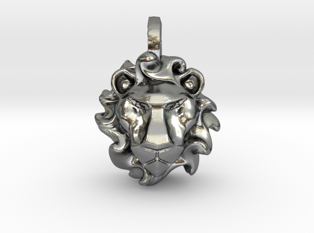 Lion Pendant in Polished Silver