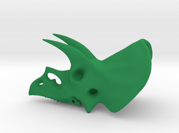Triceratops Skull in Green Processed Versatile Plastic