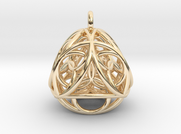 fire double pendant in 14k Gold Plated Brass